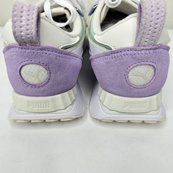 Puma Rider FV Lilac Purple Leather Trim Sneaker Size 8 White Mint - Picture 11 of 14